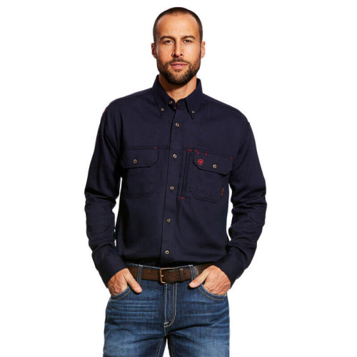 Ariat FR Navy Solid Vent Work Shirt 10019062
