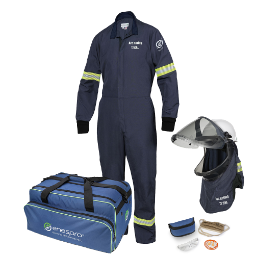 ENESPRO AIRLITE 12 CAL CAT 2COVERALL ARC FLASH KIT WITH LIFT FRONT SHROUD -EN12KTNTNB03
