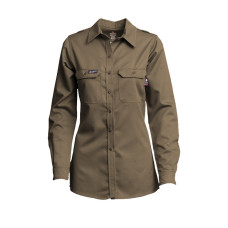 Ladies Lapco Khaki FR DH Uniform Shirts | made with 6.5oz. Westex® DH L-SFRDH6