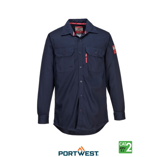 Portwest Bizflame Navy 88/12 FR Shirt FR89NA