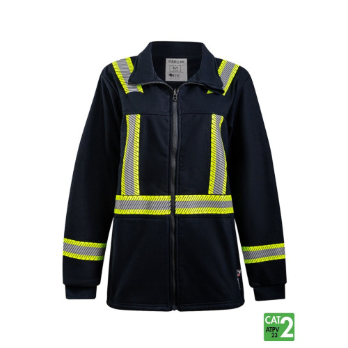 IFR Full Zip FR Striped Fleece Jacket - Navy OSN324