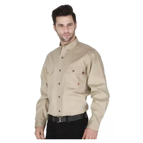 Forge Fr Stone Button Long Sleeve Shirt MFRLB2PS-024 STONE