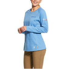 Ladies Heather Blue FR Air Crew T-Shirt 10031021